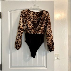 Leopard print body suit
